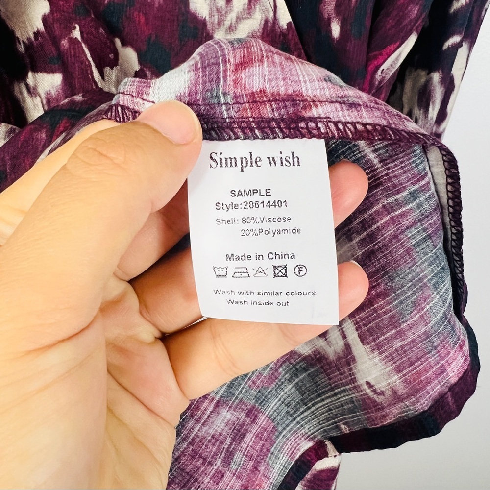 NWT Simple Wish Plum Wrap Tunic mini Dress women size EU 46 Xl/ XXL - Picture 11 of 13